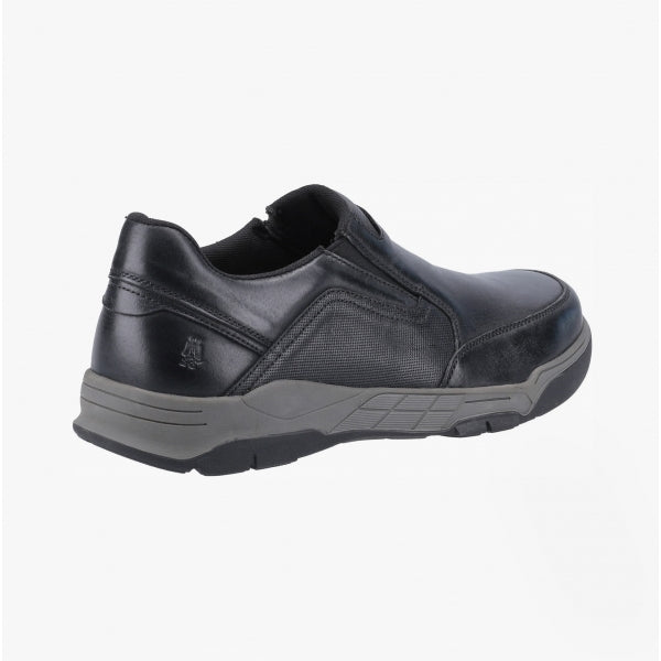 Hush Puppies FLETCHER Mens Leather Slip-On Shoes Black