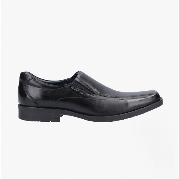 Hush Puppies BRODY Mens Leather Slip On Shoes Black