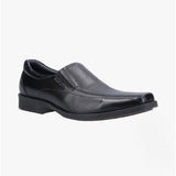 Hush Puppies BRODY Mens Leather Slip On Shoes Black