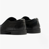 Hush Puppies ELLIS Boys Leather Slip On Shoes Black