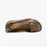 Fly London TRAM Womens Leather Buckle Slingback Wedge Heeled Sandals Camel