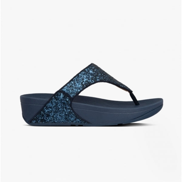 FitFlop LULU GLITTER Womens Toe Post Sandals Midnight Navy