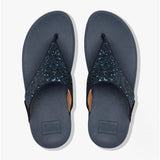 FitFlop LULU GLITTER Womens Toe Post Sandals Midnight Navy