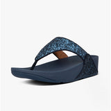 FitFlop LULU GLITTER Womens Toe Post Sandals Midnight Navy