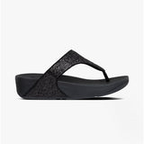 FitFlop LULU GLITTER Womens Toe Post Sandals Black Glitter