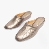 Cincasa Menorca MAHON Womens Leather Mule Slippers Pewter
