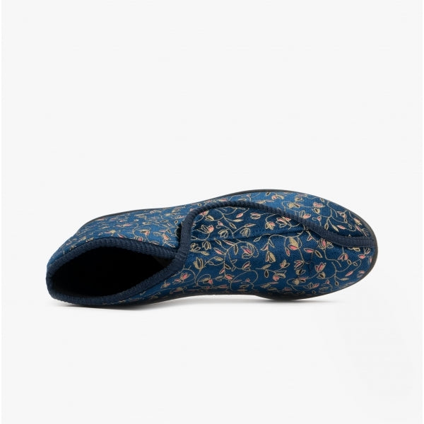 Zedzzz GERALDINE Womens Boot Slippers Navy