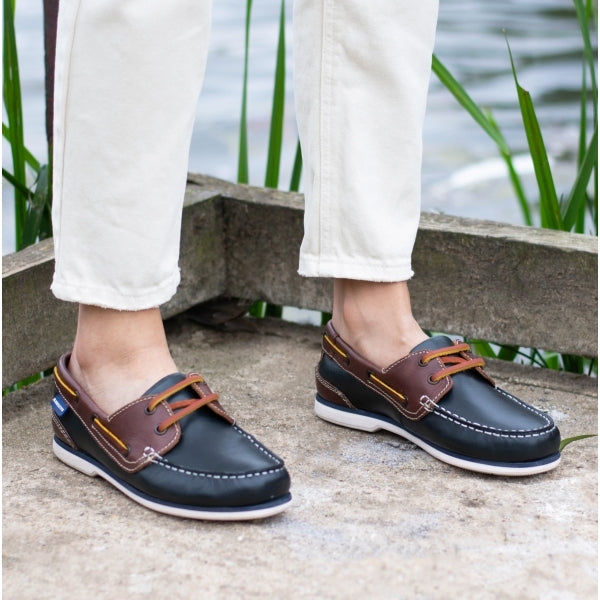 Blakeseys SOPHIE Womens Leather Deck Shoes Navy