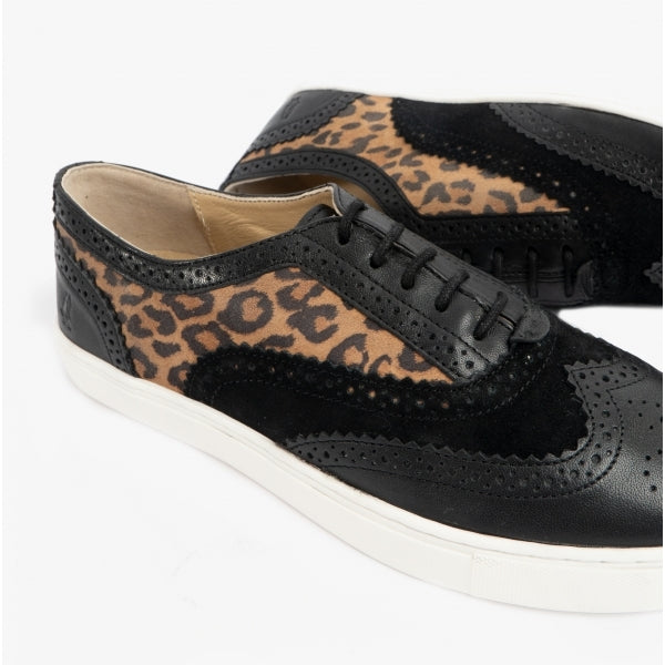 Hush Puppies TAMMY Womens Leather Brogue Trainers Light Brown