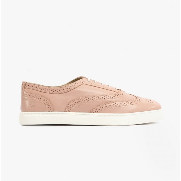 Hush Puppies TAMMY Womens Leather Brogue Trainers Light Pink