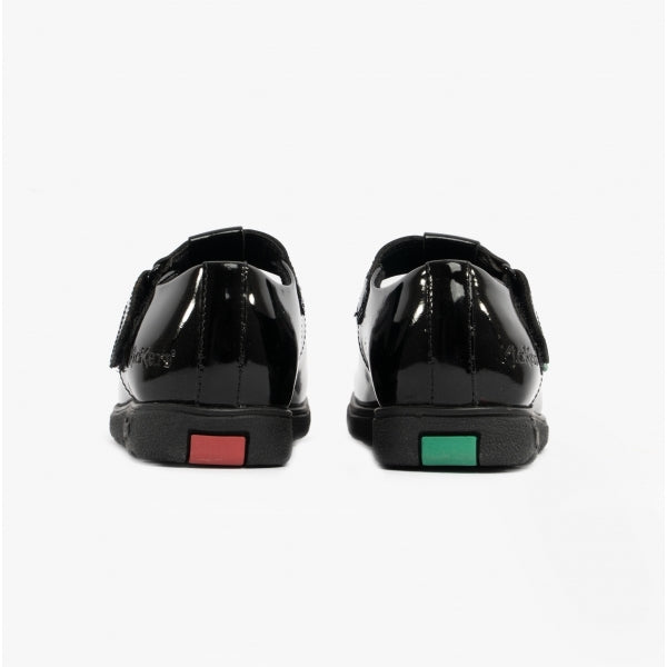 Kickers 115176 FRAGMA T-BAR Girls School Shoes Patent Black