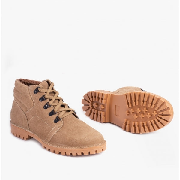 Roamers Mens 5 Eyelet D Ring Desert Boots Taupe
