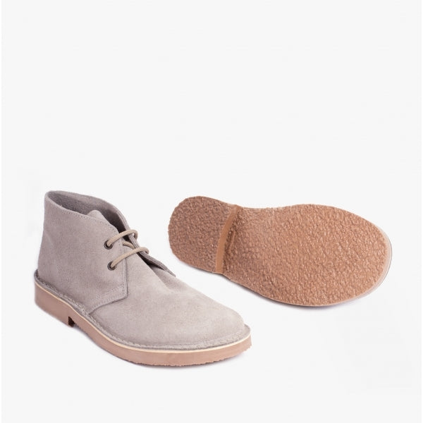 Roamers Unisex Suede Desert Boots Camel Grey