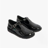 Kickers KICK T BAR PATENT Girls Leather Shoes Black