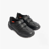 Hush Puppies ALEC Boys Leather School Shoes Black