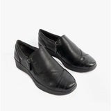 Jana 24660-29-055 Womens Leather Shoes Black Croc