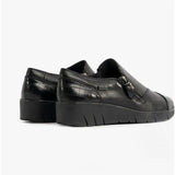 Jana 24660-29-055 Womens Leather Shoes Black Croc