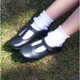 Hush Puppies ELIZA Girls Leather School Shoes Black