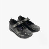 Hush Puppies AMBER JUNIOR Girls Leather School Shoes Black