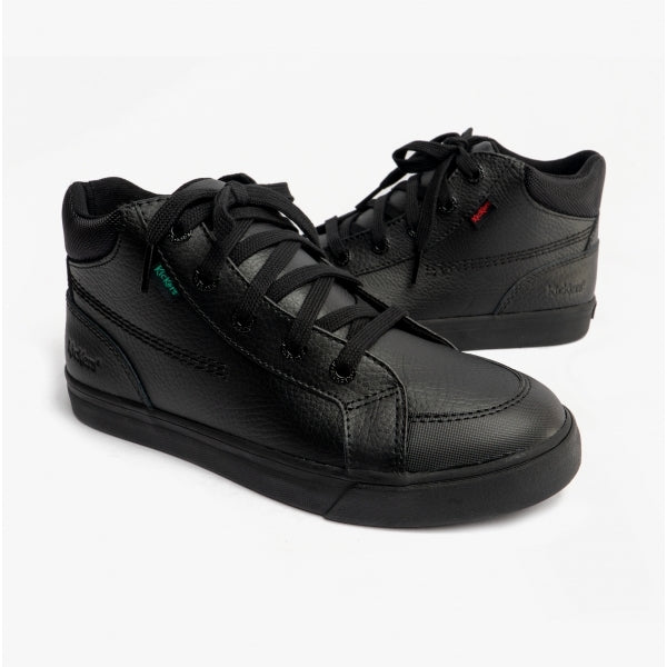 Kickers TOVNI HI PADDED Boys Leather Shoes Black