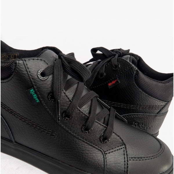 Kickers TOVNI HI PADDED Boys Leather Shoes Black