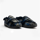 Jo & Joe BUXTON Mens Touch Fasten Slippers Navy/Grey