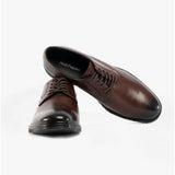 Hush Puppies STERLING Mens Leather Shoes Brown