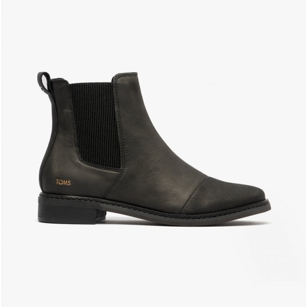 TOMS CHARLIE Womens Leather Boots Black