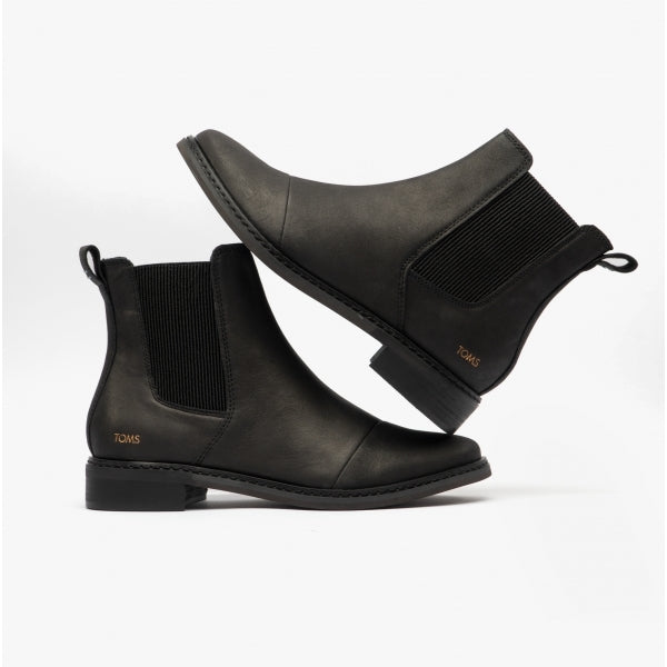 TOMS CHARLIE Womens Leather Boots Black
