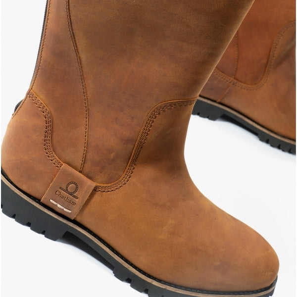 Chatham GATCOMBE Womens Leather Knee Length Waterproof Boots Walnut