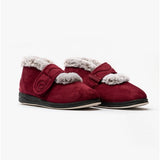 Padders HUSH Womens (2E Fit) Touch Fasten Boot Slippers Burgundy Combi