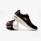 Skechers 124578/BKPK GO WALK HYPER BURST Womens Lace-Up Trainers Black/Pink