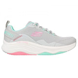 Skechers 149835/LGMT D'LUX FITNESS-ROAM FREE Womens Lace-Up Trainers Light Grey/Multi