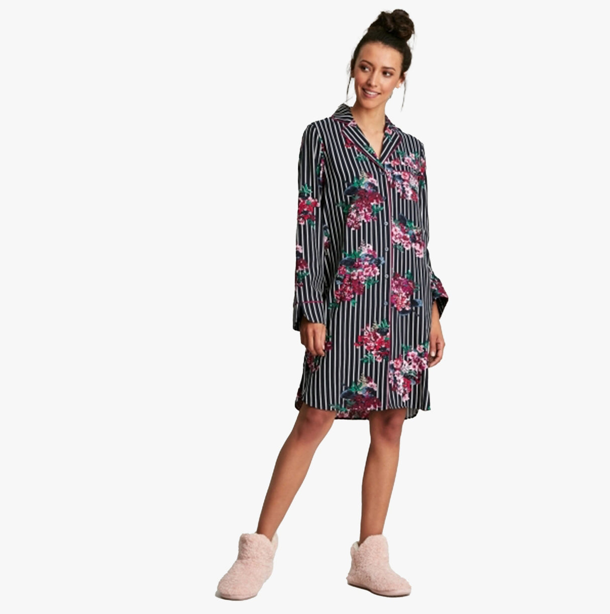 Joules LEILA LIGHT Womens Cotton Nightwear Navy Floral