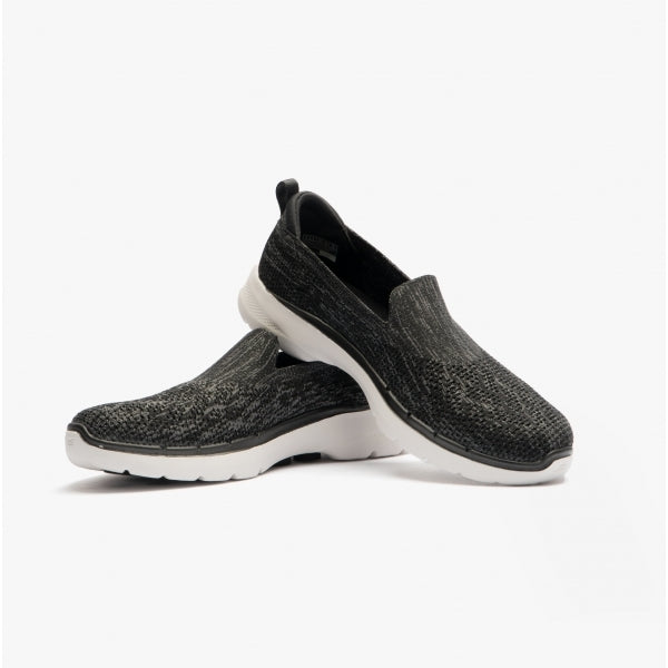 Skechers 124532/BKGY GO WALK 6-VALERIE Womens Slip-On Trainers Black/Grey