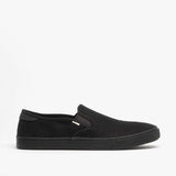 TOMS BAJA Mens Slip On Canvas Shoes Black on Black