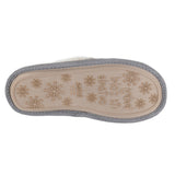 Totes Isotoner BRUSHED CHECK Womens Mule Slippers Grey