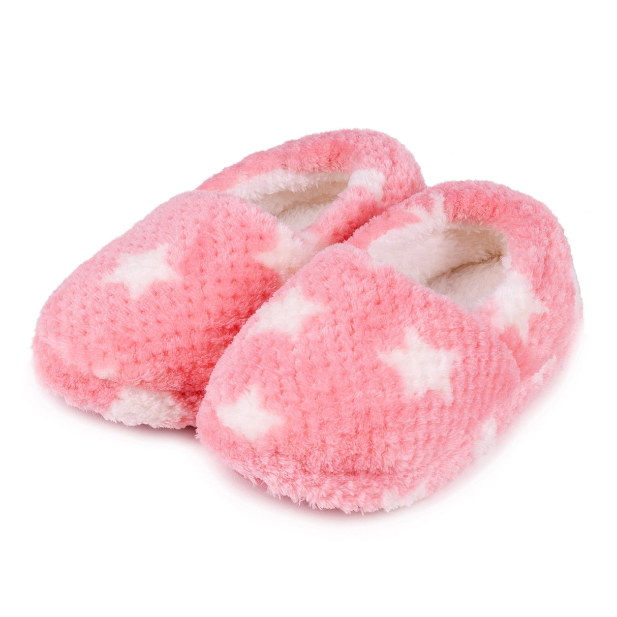 Totes Isotoner PINK STAR Girls Slippers Pink