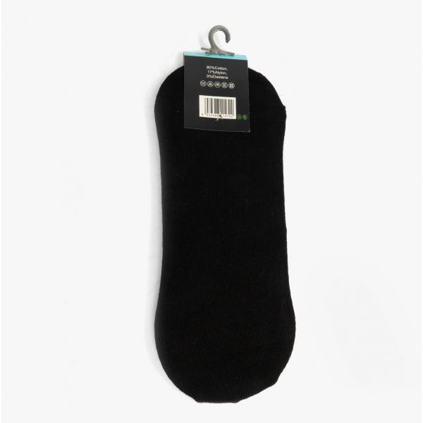 Shuperb Mens Cotton Rich Invisible No-Show Socks Black