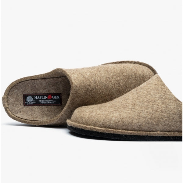 Haflinger SOFT Womens Wool Slippers Taupe