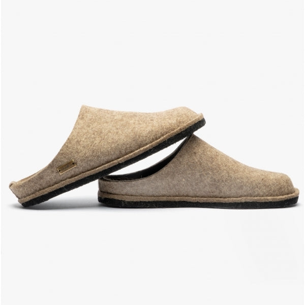 Haflinger SOFT Womens Wool Slippers Taupe