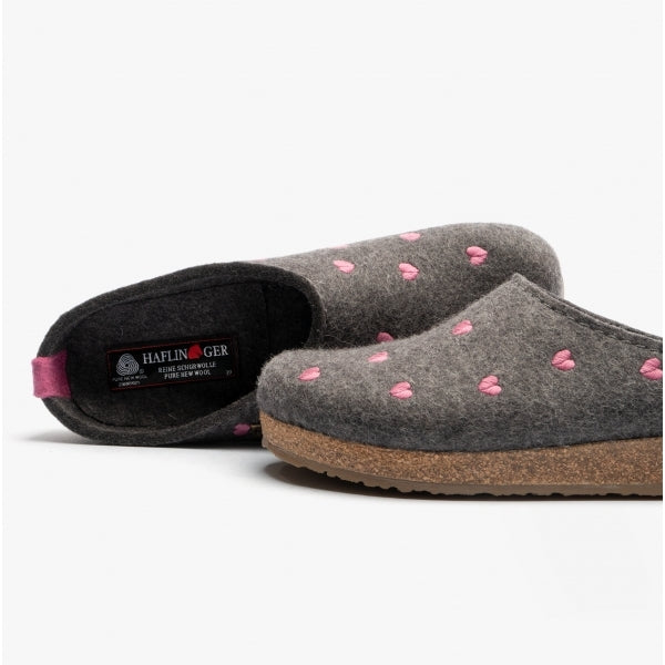 Haflinger CUORICINI Womens Wool Slippers Anthracite