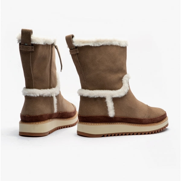 TOMS MAKENNA Womens Suede Boots Taupe