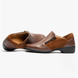 Comfortology ELARA Womens Leather Zip Shoes Cognac