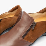 Comfortology ELARA Womens Leather Zip Shoes Cognac