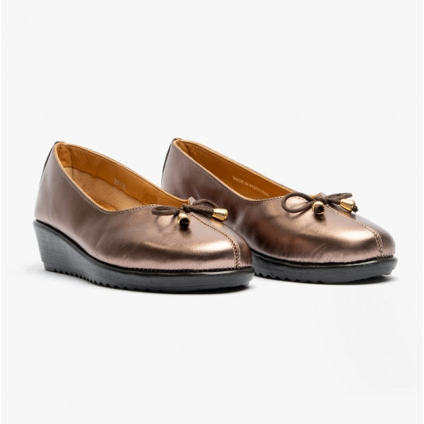 Comfortology DIONE Womens Leather Ballerina Shoes Bronze