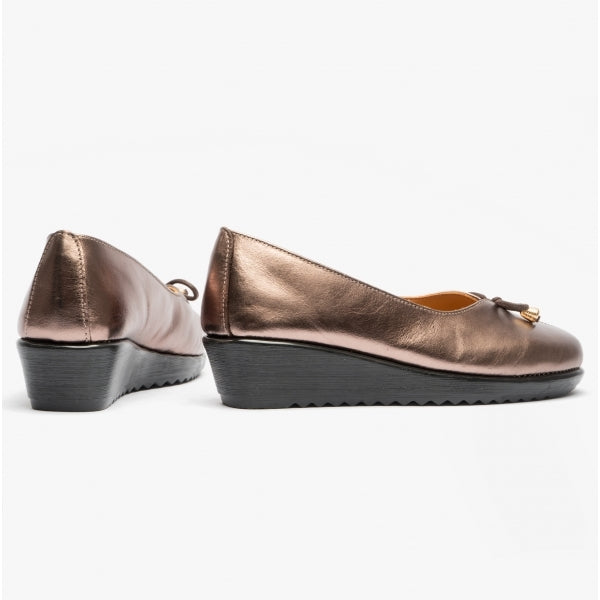 Comfortology DIONE Womens Leather Ballerina Shoes Bronze
