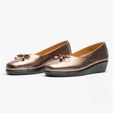 Comfortology DIONE Womens Leather Ballerina Shoes Bronze