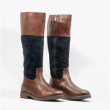 Hush Puppies KITTY Womens Leather Boots Brown/Navy