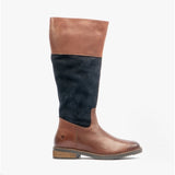 Hush Puppies KITTY Womens Leather Boots Brown/Navy